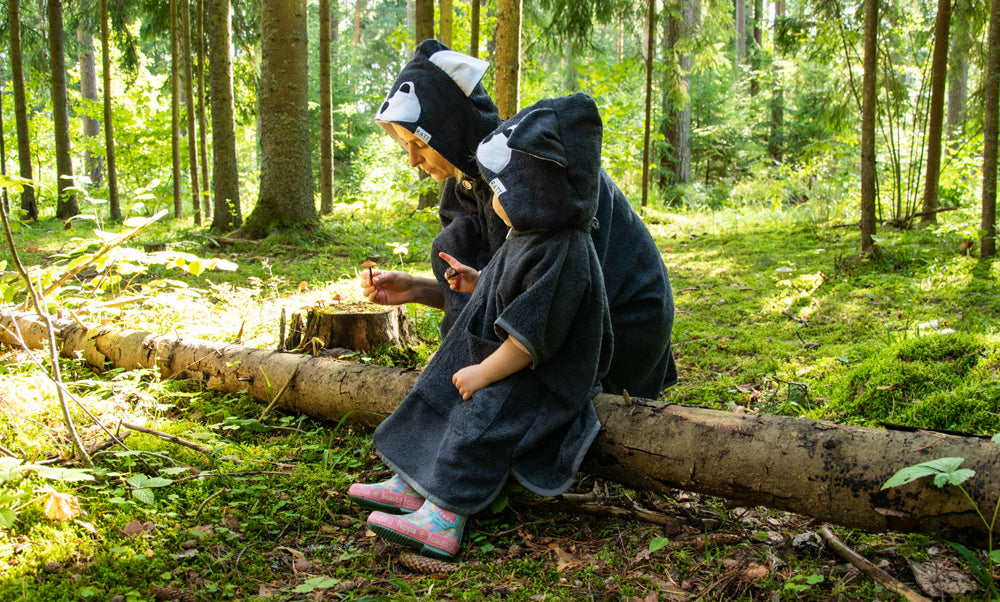 Short-sleeved poncho WOLF - CHILDREN