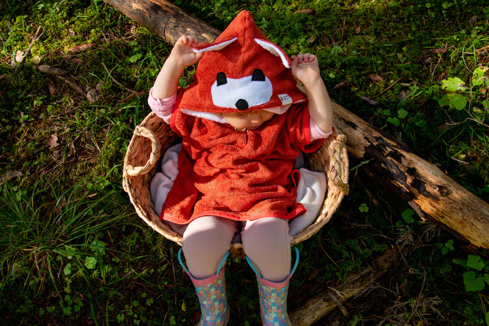 Short-sleeved Poncho FOX - FOR TODDLER