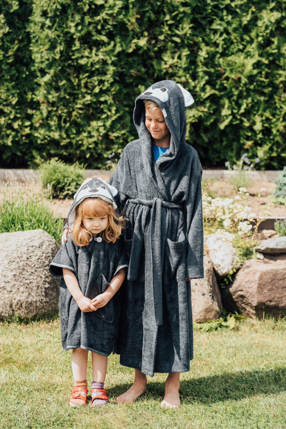 Short-sleeved poncho WOLF - FOR TODDLER