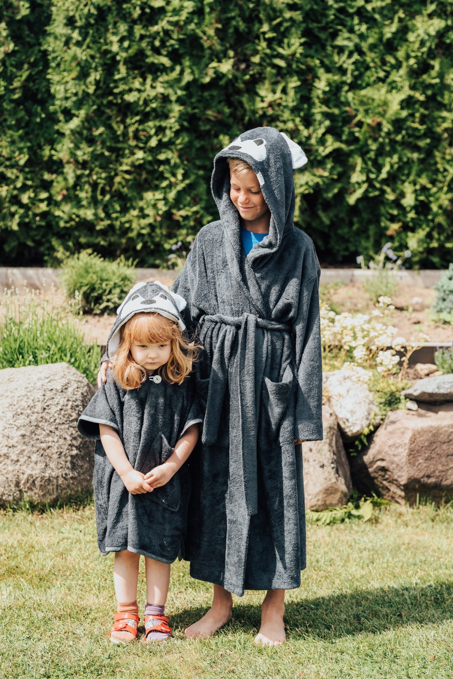 Short-sleeved poncho WOLF - CHILDREN