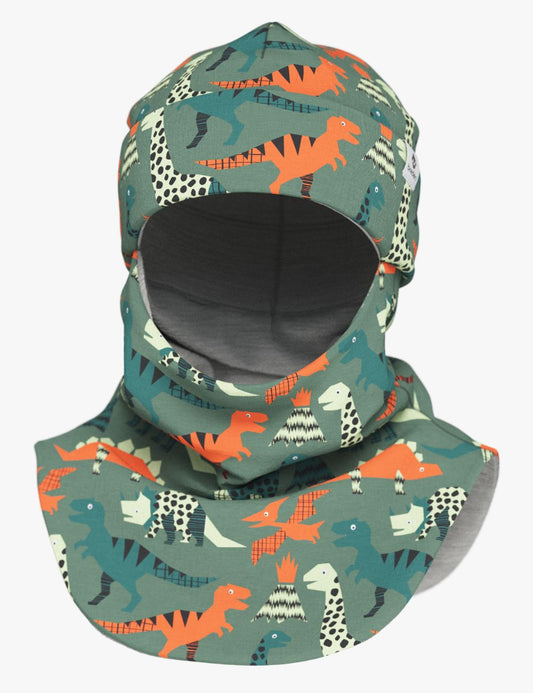 Thermal Merino Balaclava For Kids CLAVAN - Dinosaurs