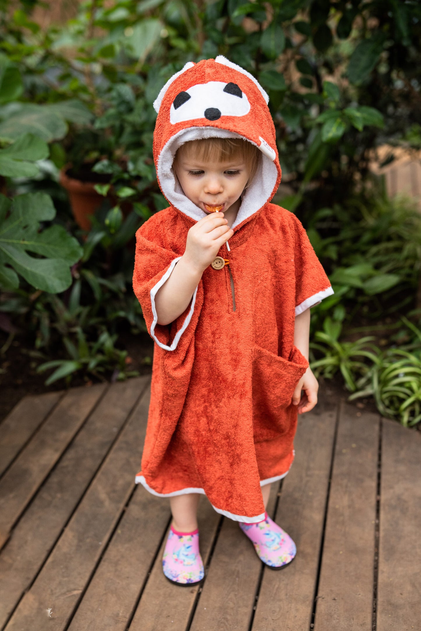 Short-sleeved Poncho FOX - FOR TODDLER