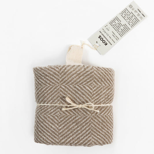 Big Linen Towel - Beige Fishbone